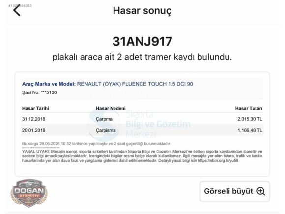 2016 RENAULT FLUENCE 1.5 DCİ TOUCH PLUS EDC OTOMATİK