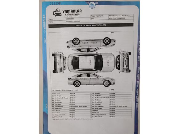 Eksper raporlu Sahibinden Renault Fluence 1.6 Icon 2013 Model