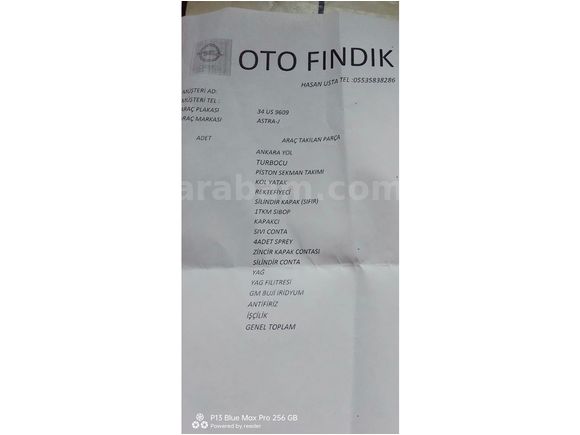 ACİL SATILIK BAKIMLARI TAM ASTRA J