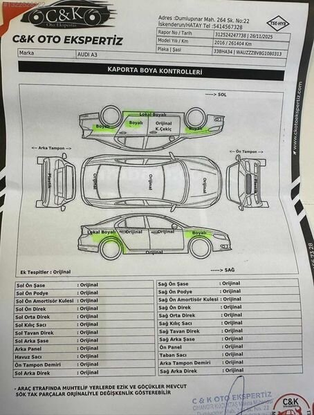 ASİL MOTORS 2016 AUDİ A3 1.6 DİZEL BAKIMLI TEMİZ 270 BİN KM 2