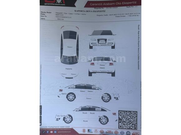 Sahibinden Fiat Linea 1.4 Fire Active 2008 Model Uşak