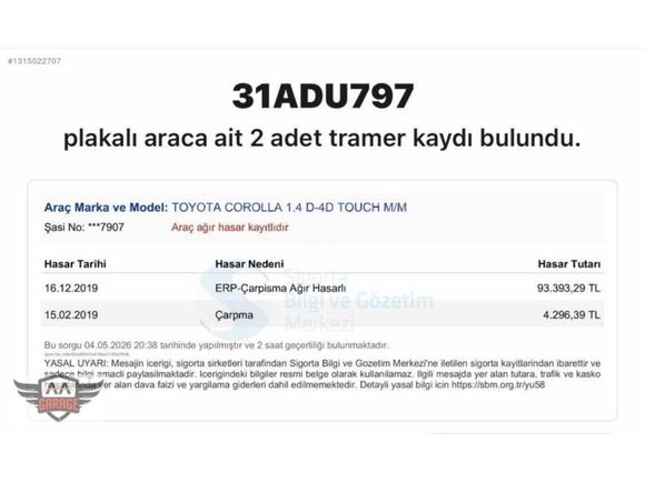 152 BİN KİLOMETREDE OTOMATİK COROLLA 1.4 D-4D TOUCH