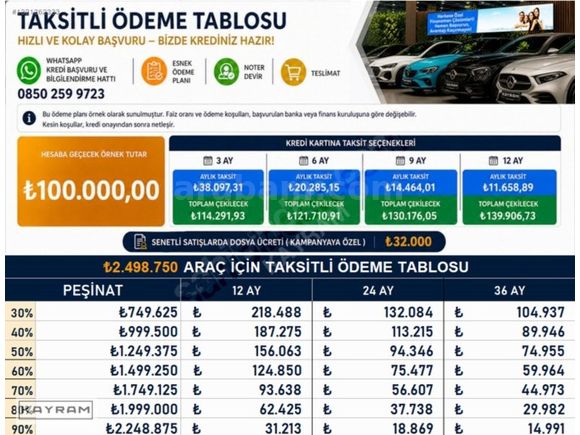 KAYRAM'DAN HATASIZ ESNEK VADE, HIZLI ONAY, HEMEN TESLİM