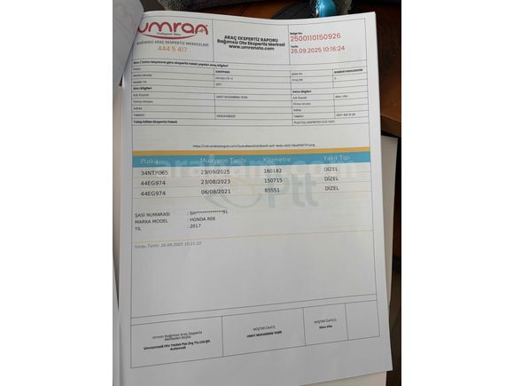 Sahibinden Honda CR-V 1.6 i-DTEC Premium 2017 Model 