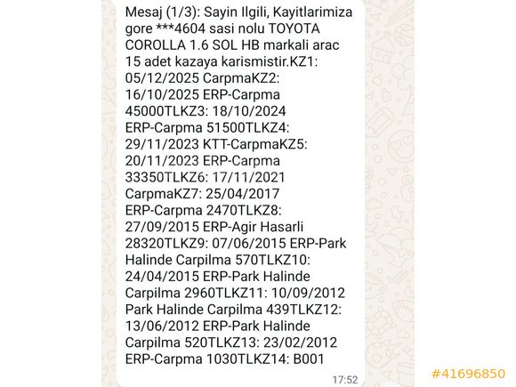 SİNVAR MOTORS DAN COROLLA