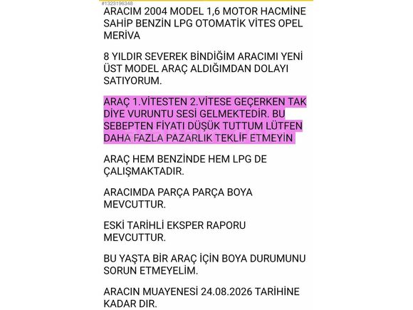 EKİNCİ DİNÇER OTOMOTİVDEN SATILIK