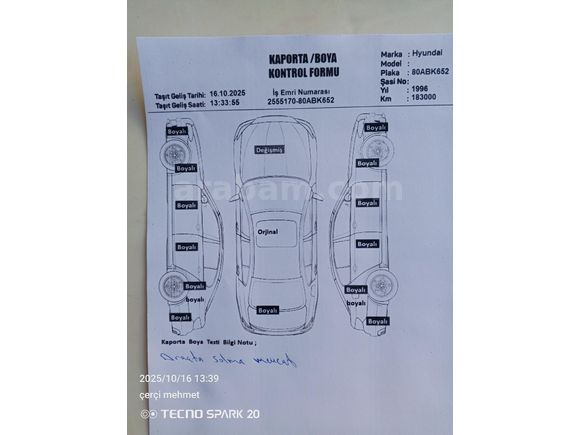 Sahibinden Hyundai Accent 1.5 GLS 1996 Model