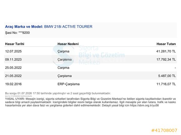ENCAR'DAN 2014 BMW 218İ ACTİVE TOURER CAM TAVAN GERİ GÖRÜŞ XENON