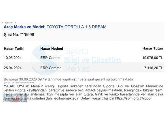 TOYOTA PLAZA TOKULLAR'DAN 2021 COROLLA 1.5 DREAM MDS
