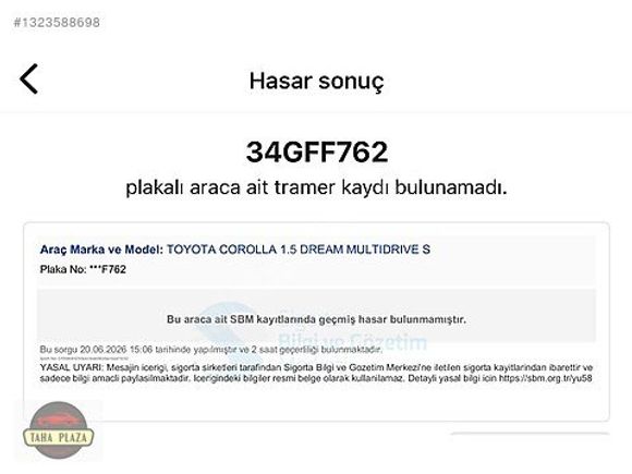 2022 Corolla 1.5 Dream Multidrive S 125 Hp+Multimedya~Taha Plaza