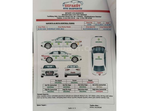 Sahibinden Chevrolet Aveo 1.3 D LS 2012 Model 
