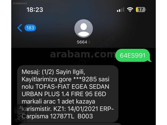 ÇINAR'DAN 2020 FİAT EGEA URBAN PLUS 92.000 KM LPG 'Lİ