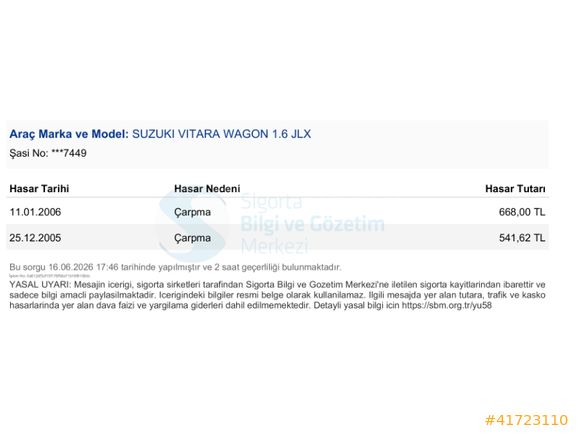 KOÇOĞLU'DAN 2001 Suzuki Vitara 1.6 JLX 4x4 Otomatik