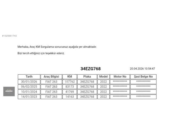 OSMANLI MOTORS"108 BİN DE TEK PARCA BOYALI 2+1 MAKSİ