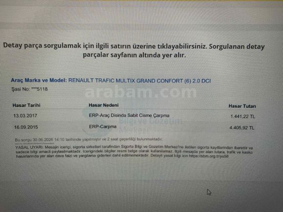 2012 MODEL TRAFİK MULTİX MULTİX 2.0 DCI GRAND CONFORT 5+1 115 HP 