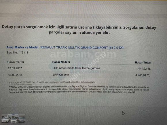 2012 MODEL TRAFİK MULTİX 2.0 DCI GRAND CONFORT 5+1 115 HP