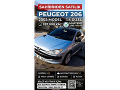 Sahibinden Peugeot 206 1.4 XR 2002 Model  287.150 km Gri