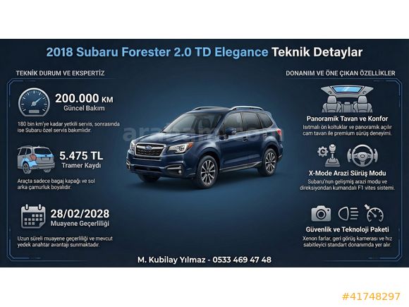 VICTOR AUTO | 2018 SUBARU FORESTER 2.0TD CAM TAVAN