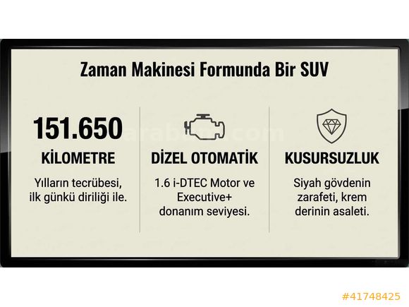 VICTOR AUTO | 2016 HONDA CR-V 1.6i D-TEC EXC+ BOYASIZ