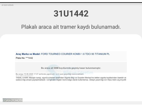 OTOMOBİL RUHSATLI HATASIZ COURİER 143500 KM'DE