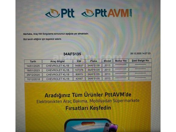 Sahibinden Chevrolet Trax 1.4 2013 Model İzmir