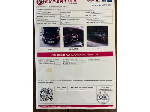 Sahibinden Renault Symbol 0.9 Turbo Touch 2013 Model  145.000 km Siyah