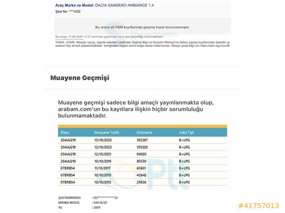 Takas olur 170*** km de hatasız sandero