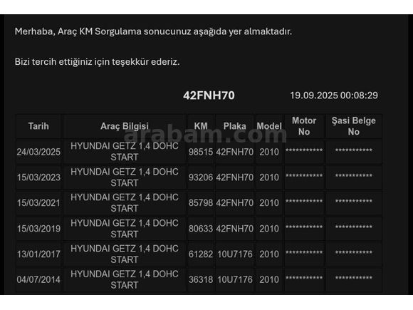 105.000 KM OTOMATİK VİTES GETZ   