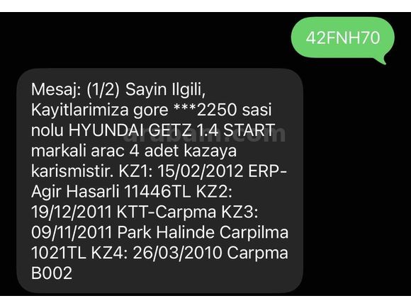 105.000 KM OTOMATİK VİTES GETZ   