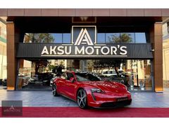 "AKSU MOTORS"PORSCHE TAYCAN/KIRMIZI/PUSULA/Y.EKRAN/HATASIZ/59 KM