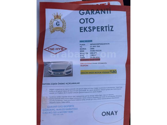 Galeriden Ford Focus 1.6 TDCi Trend 2006 Model Hatay