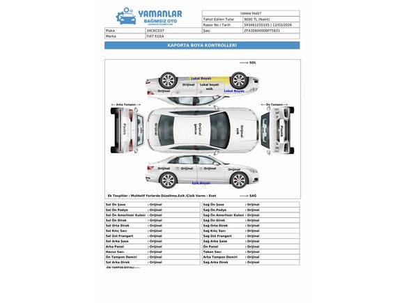 Sahibinden Fiat Egea 1.3 Multijet Easy 2019 Model 