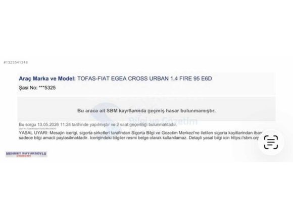 BOYASIZ 2023 MODEL EGEA CROS 1.4FİRE 95HP URBAN LPG'Lİ