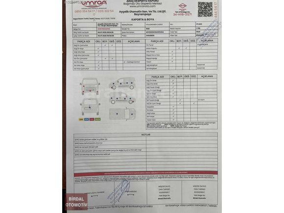 2021 VW CADDY 2.0TDI LİFE MANUEL CAM TAVANLI 171 BİN KM