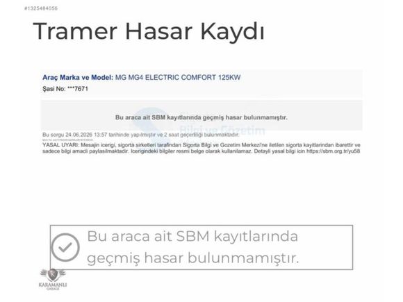 KARAMANLI GARAGE MG MG4 ELEKTRİK 34 BİN KM. ORJİNAL