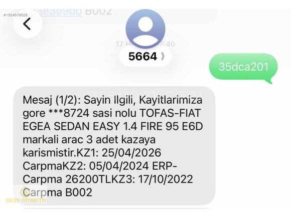 ERSİN OTOMOTİV'den 2020 FİAT EGEA 1.4 FİRE EASY