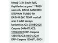 Sahibinden Dacia Sandero 0.9 TCe Stepway Easy-R 2020 Model 