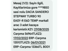 Sahibinden Dacia Sandero 0.9 TCe Stepway Easy-R 2020 Model 