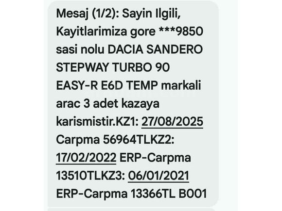 Sahibinden Dacia Sandero 0.9 TCe Stepway Easy-R 2020 Model 