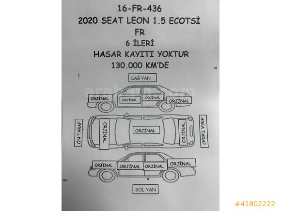 2020 LEON--FR--HATASIZ-TRAMERSİZ 1.5 ECOTSİ K.K 12 TKST