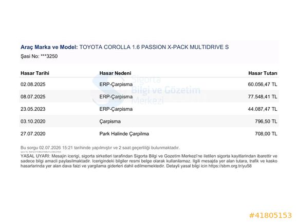 2020 TOYOTA COROLLA 1.6 PASSION X-PACK MULTİDRİVE S