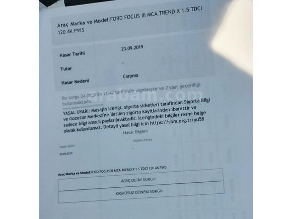 Sahibinden Ford Focus 1.5 TDCi Trend X 2016 Model