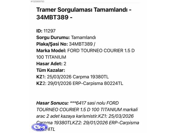 2024 GERİ GÖRÜŞ ŞERİT KAİP COURİER TİTANİUM