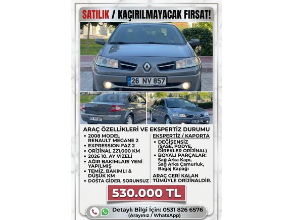Sahibinden Renault Megane 1.5 dCi Expression 2008 Model