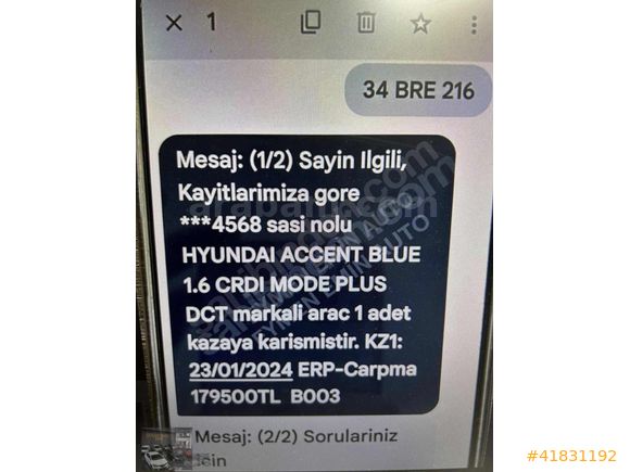 2018 ACCENT BLUE MODE PLUS OTOMATİK %60 PEŞİNLE TAKSİTLİ SATIŞ