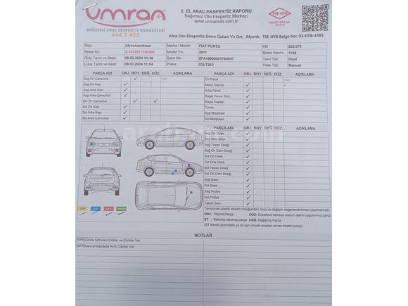 Sahibinden Fiat Punto EVO 1.3 Multijet Dynamic 2011 Model 