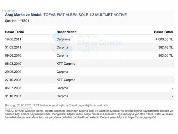 2007 TEMİZ BAKIMLI FİAT ALBEA 1.3 MULTİJET