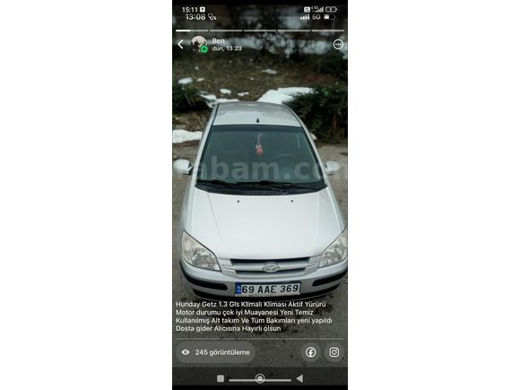 Sahibinden Hyundai Getz 1.3 GLS 2005 Model