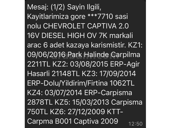 Sahibinden Chevrolet Captiva 2.0 D LT High 2009 Model 