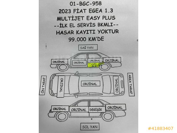 2023 EGEA TABLET EKRAN SERVİS BAKIMLI 99.000 KM'DE K.K 12 TAKSİT